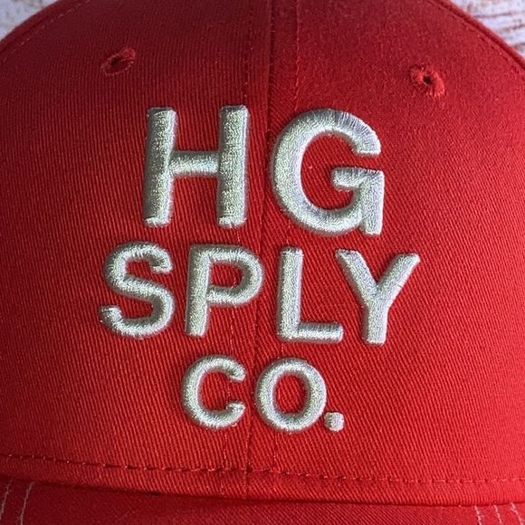 Mens Red Adjustable Already Design Co Hat w/ Fort Worth’s HG Supply Co Logo - Picture 2 of 11